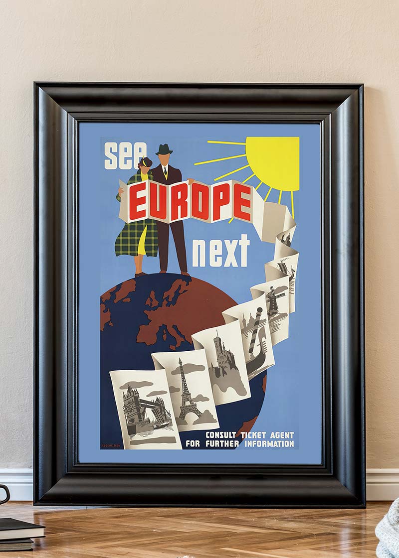 See Europe Vintage Travel Poster