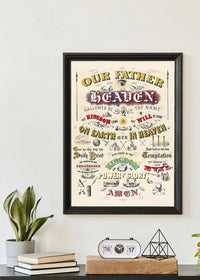 Our Father who art in Heaven Lords Prayer Typography Poster
