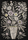 Black and White Flowers Folk Art Print