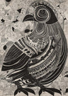 Black and White Bird Folk Art Print