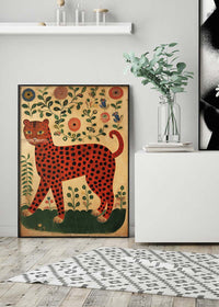 Folk Art Style Leopard Print