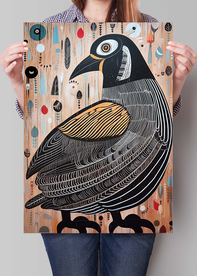 Folk Art Style Bird Print