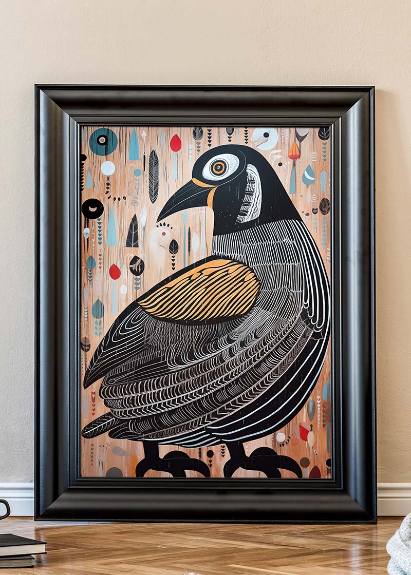 Folk Art Style Bird Print