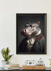Hippo Animal Portrait Print
