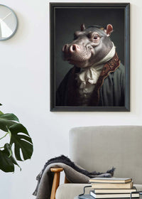 Hippo Animal Portrait Print