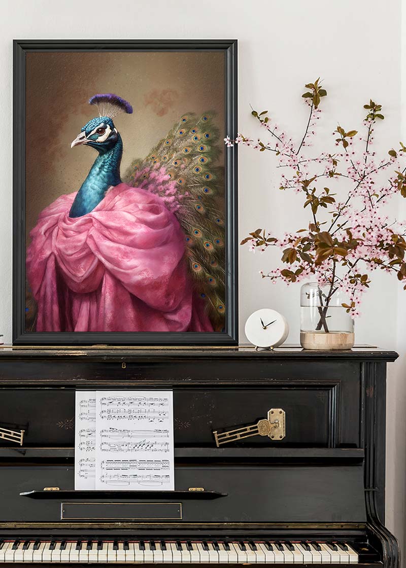 Peacock Animal Portrait Print