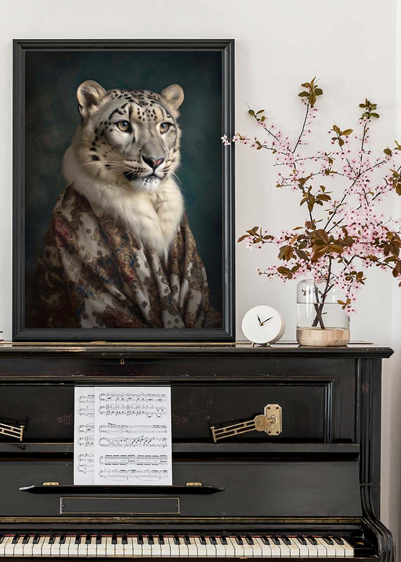 Snow Leopard 1 Animal Portrait Print