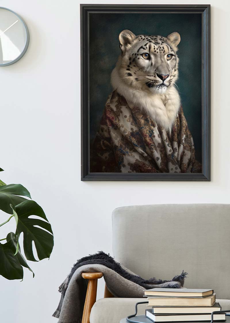 Snow Leopard 1 Animal Portrait Print