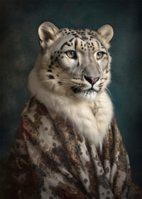 Snow Leopard 1 Animal Portrait Print