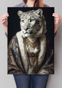 Snow Leopard 2 Animal Portrait Print