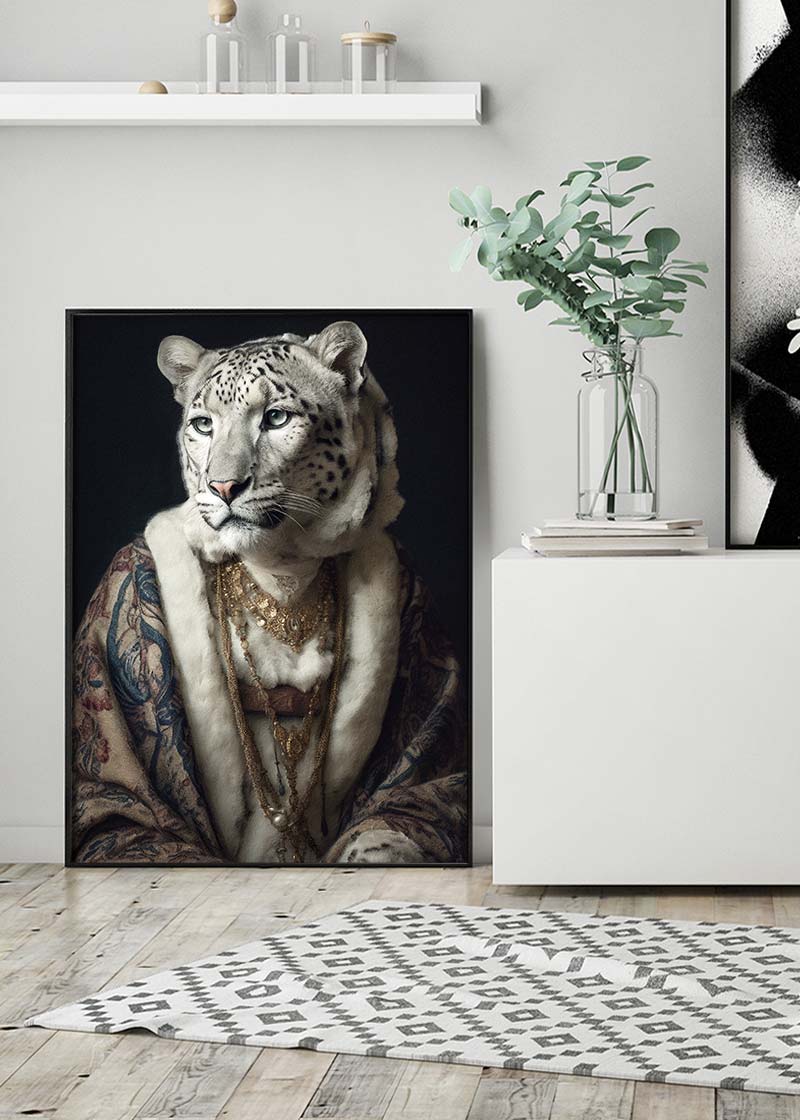 Snow Leopard 2 Animal Portrait Print