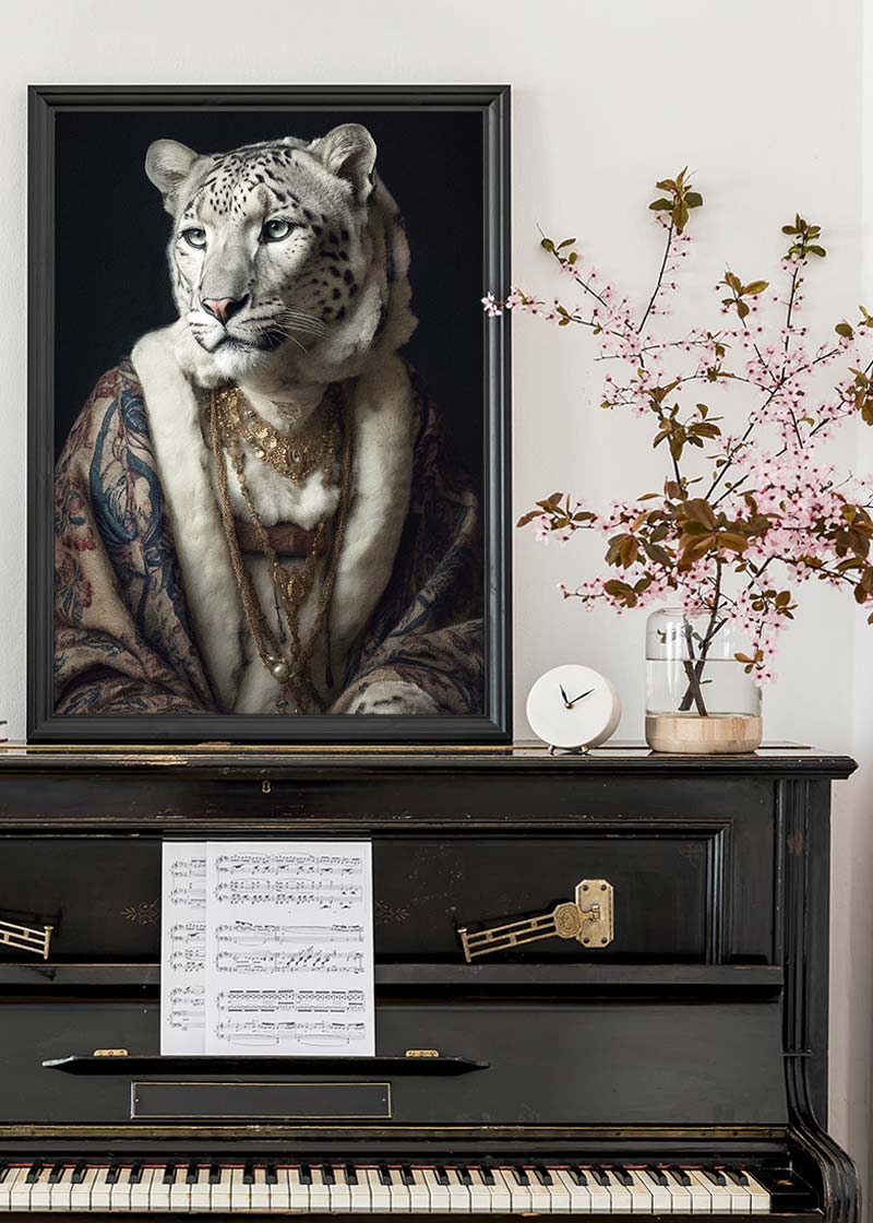 Snow Leopard 2 Animal Portrait Print