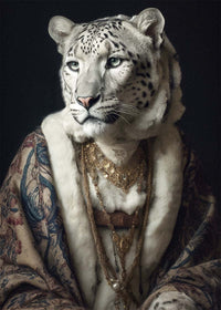 Snow Leopard 2 Animal Portrait Print