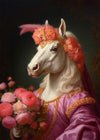 White Horse Animal Portrait Print