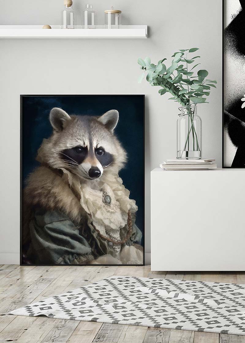 Raccoon Animal Portrait Print