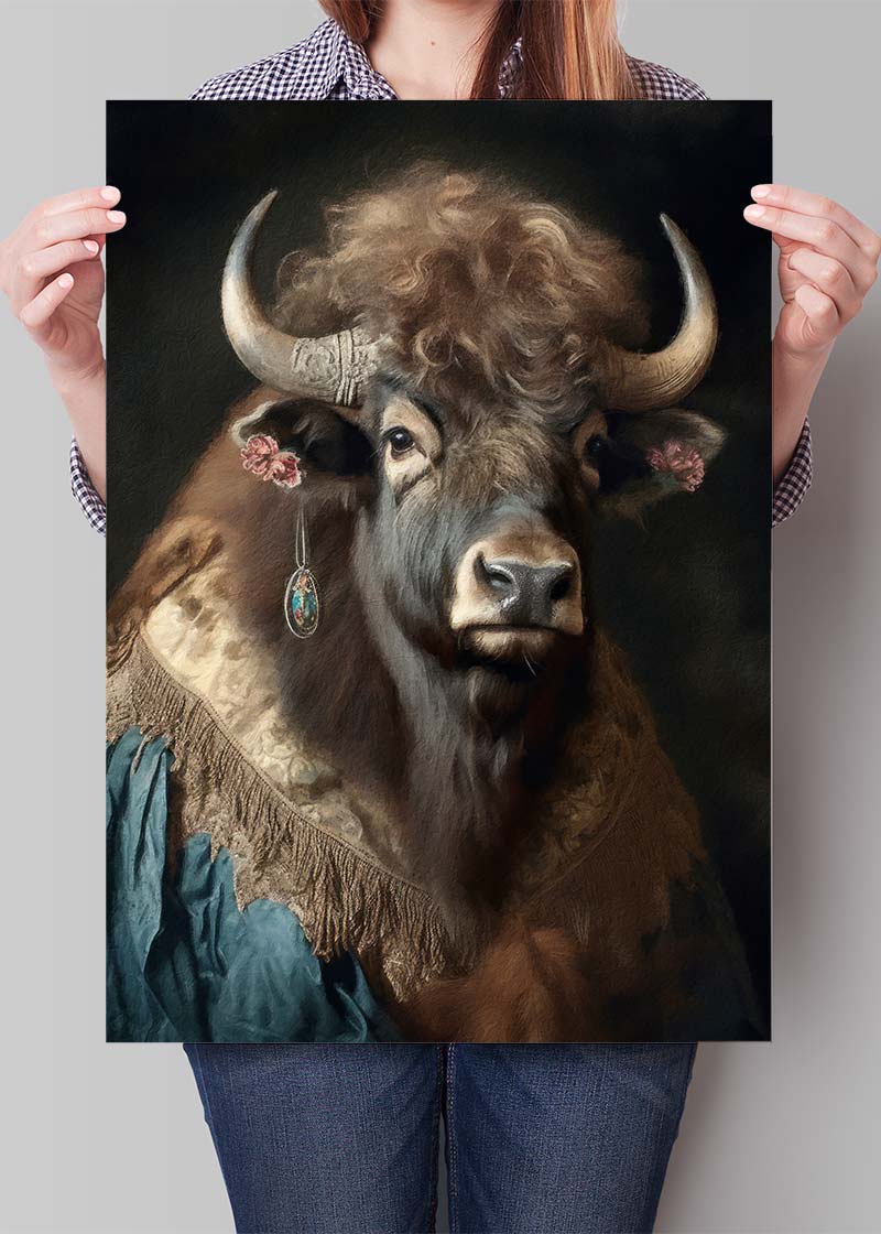 Bison Animal Portrait Print