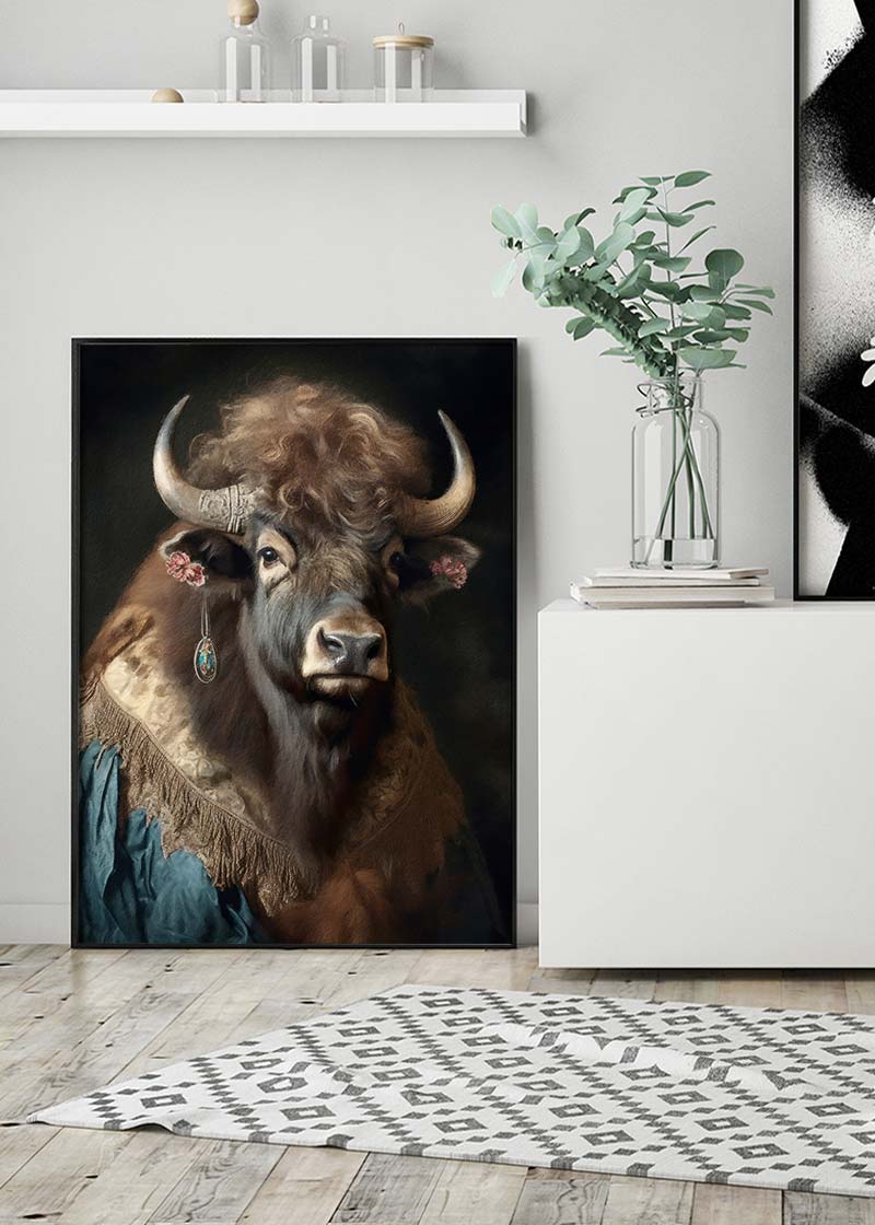 Bison Animal Portrait Print