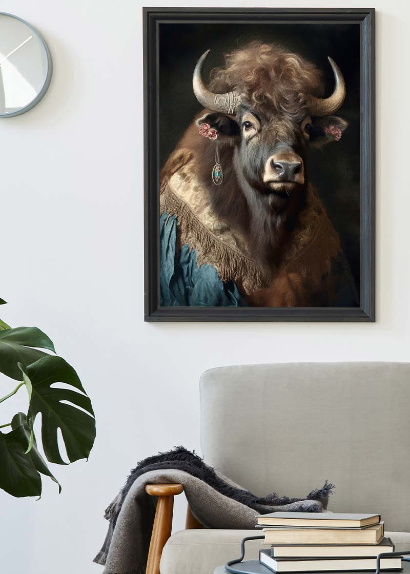 Bison Animal Portrait Print