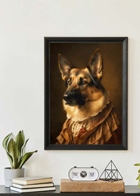 German Shepherd Alsatian Dog Portrait Print