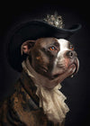 Staffordshire Bull Terrier Staffy With Hat Dog Portrait Print