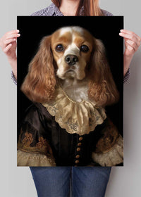 Tan & White Cocker Spaniel Dog Portrait Print