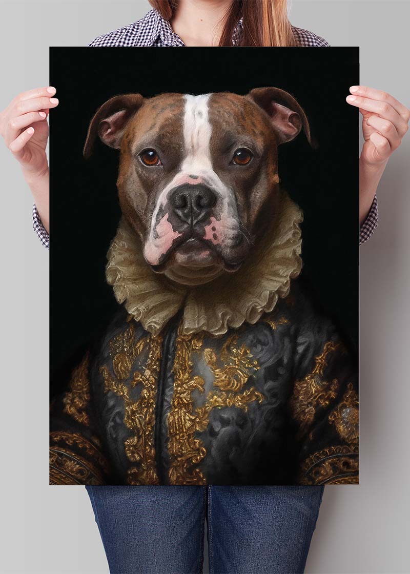 Staffordshire Bull Terrrier Staffy Dog Portrait Print