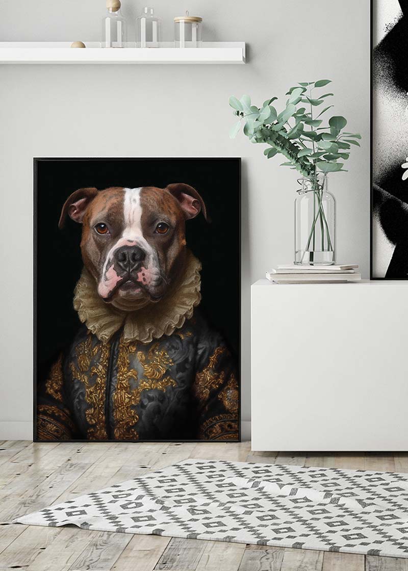 Staffordshire Bull Terrrier Staffy Dog Portrait Print