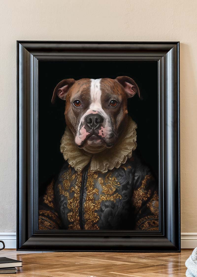 Staffordshire Bull Terrrier Staffy Dog Portrait Print