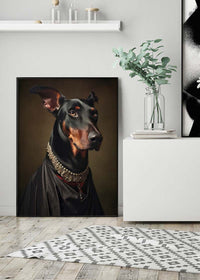 Doberman Dog Portrait Print