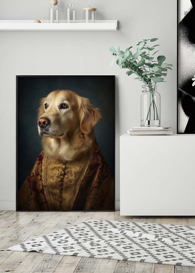 Golden Retriever Dog Portrait Print