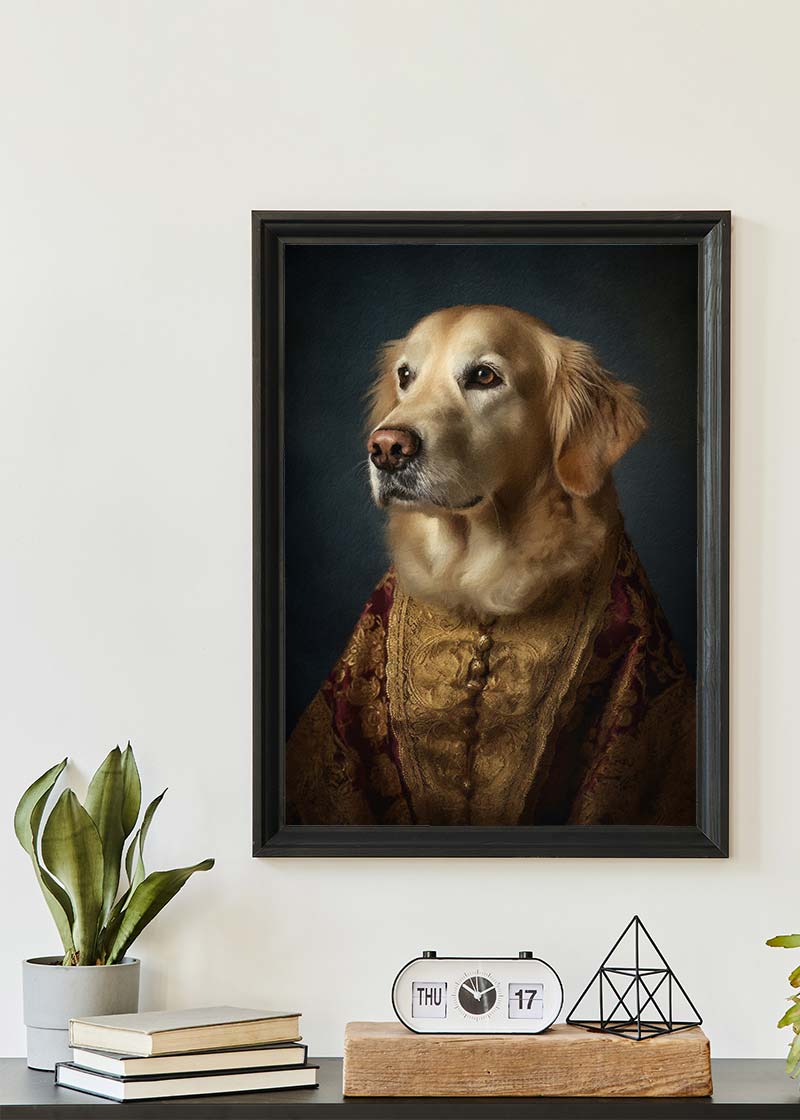 Golden Retriever Dog Portrait Print