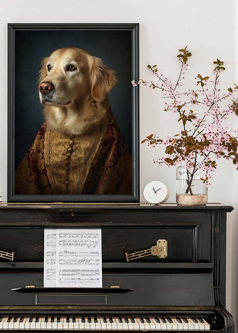 Golden Retriever Dog Portrait Print
