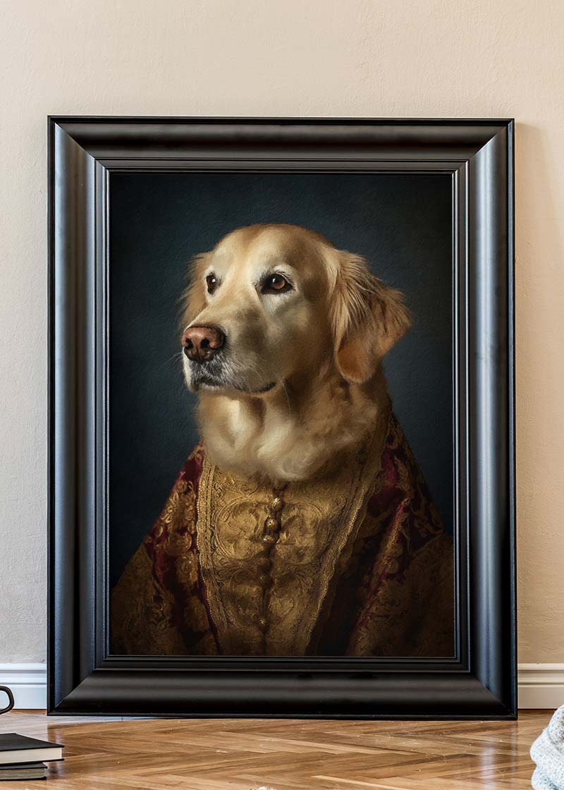 Golden Retriever Dog Portrait Print
