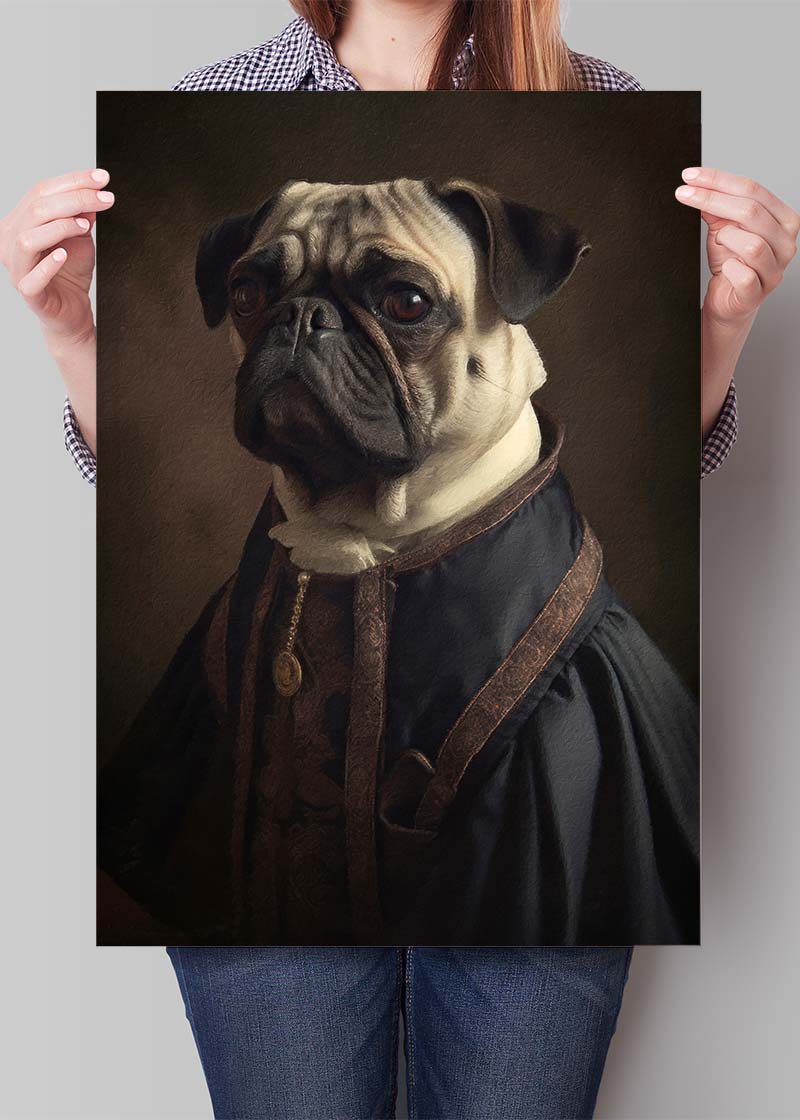 Pug Dog Portrait Print