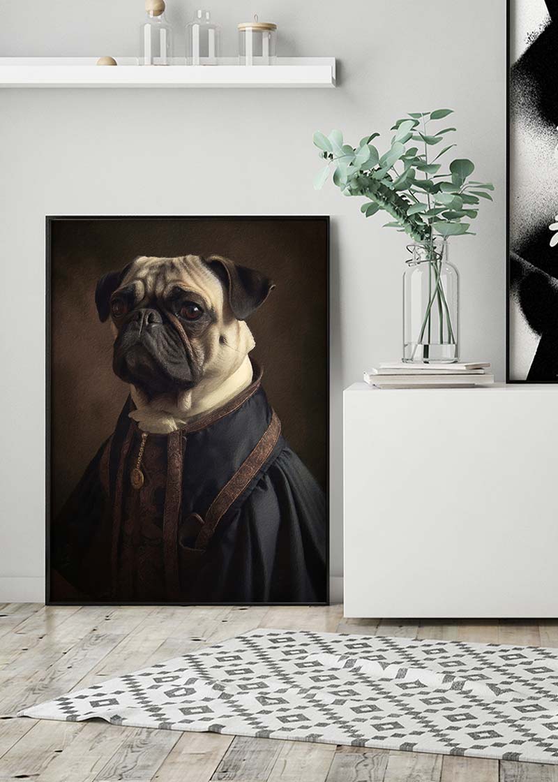Pug Dog Portrait Print