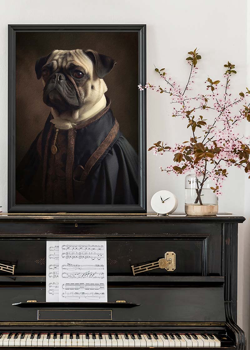 Pug Dog Portrait Print