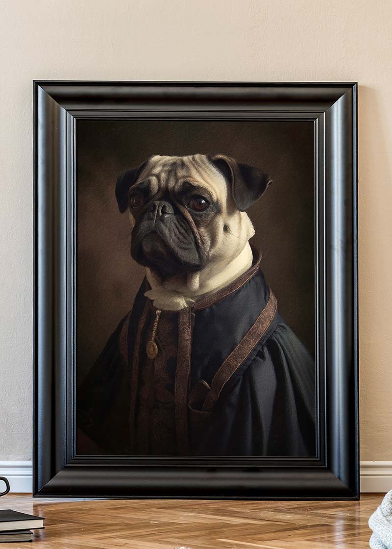 Pug Dog Portrait Print