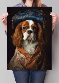 King Charles Spaniel Tan Dog Portrait Print