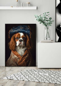 King Charles Spaniel Tan Dog Portrait Print