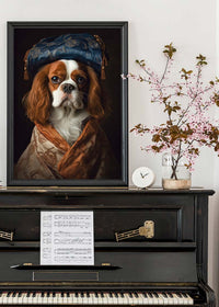 King Charles Spaniel Tan Dog Portrait Print