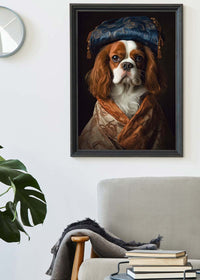 King Charles Spaniel Tan Dog Portrait Print