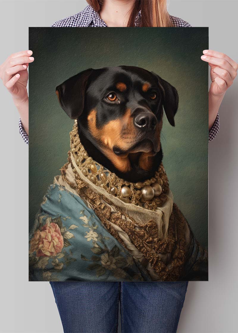 Rottweiler Dog Portrait Print