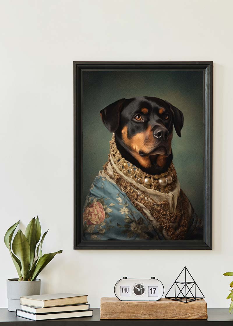 Rottweiler Dog Portrait Print
