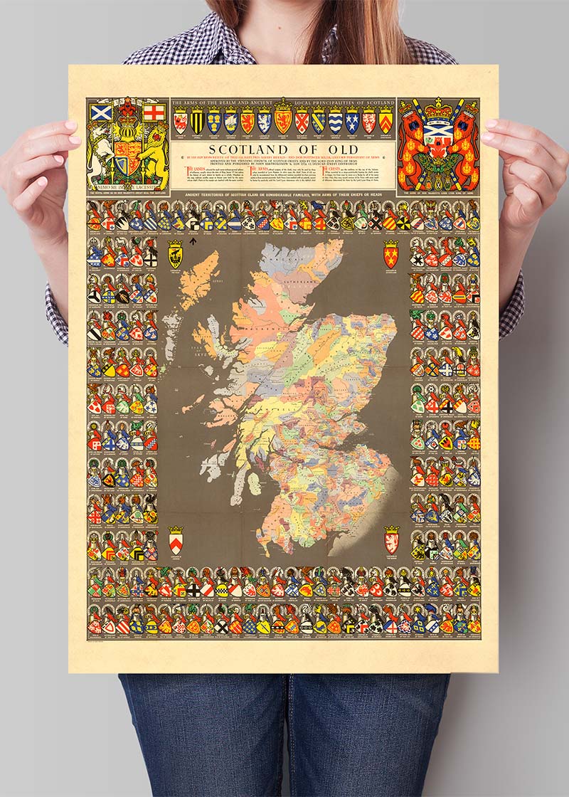 1975 Map of Scotland of Old
