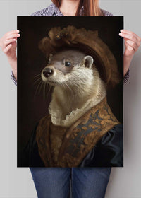 Lady Otter Animal Portrait Print