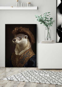 Lady Otter Animal Portrait Print