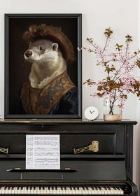Lady Otter Animal Portrait Print