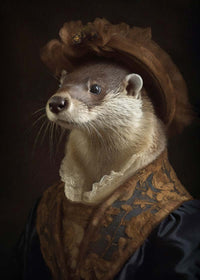 Lady Otter Animal Portrait Print