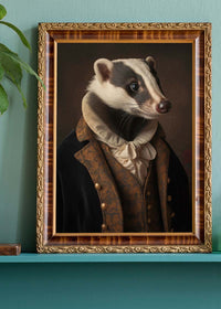 Gentleman Badger Animal Portrait Print