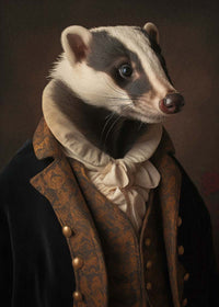 Gentleman Badger Animal Portrait Print